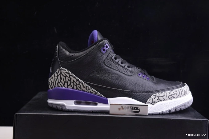 MaikeSneakers Black CT8532-050 Retro Jordan 3 Purple Court Air 0816
